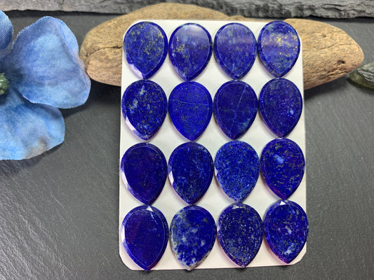 Flat Lapis Lazuli pear 15x20mm cabochon - Calibrated cabochons