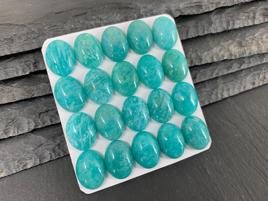 Amazonite oval 12x16mm cabochon - Calibrated cabochons