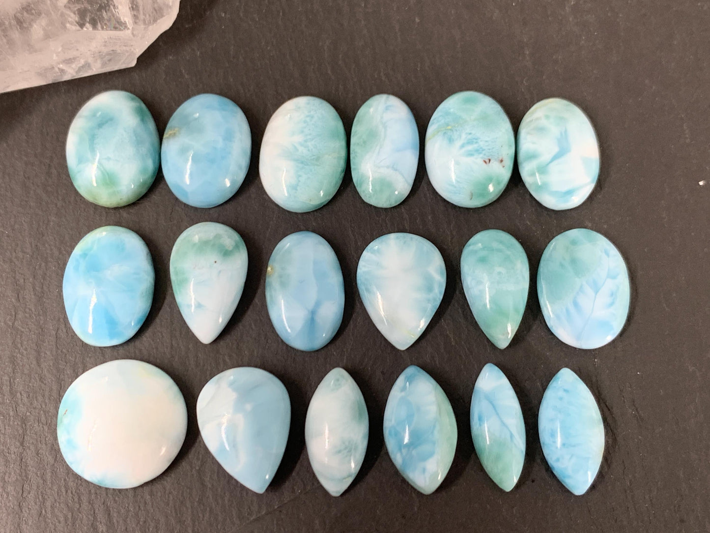 Larimar 16mm long cabochon