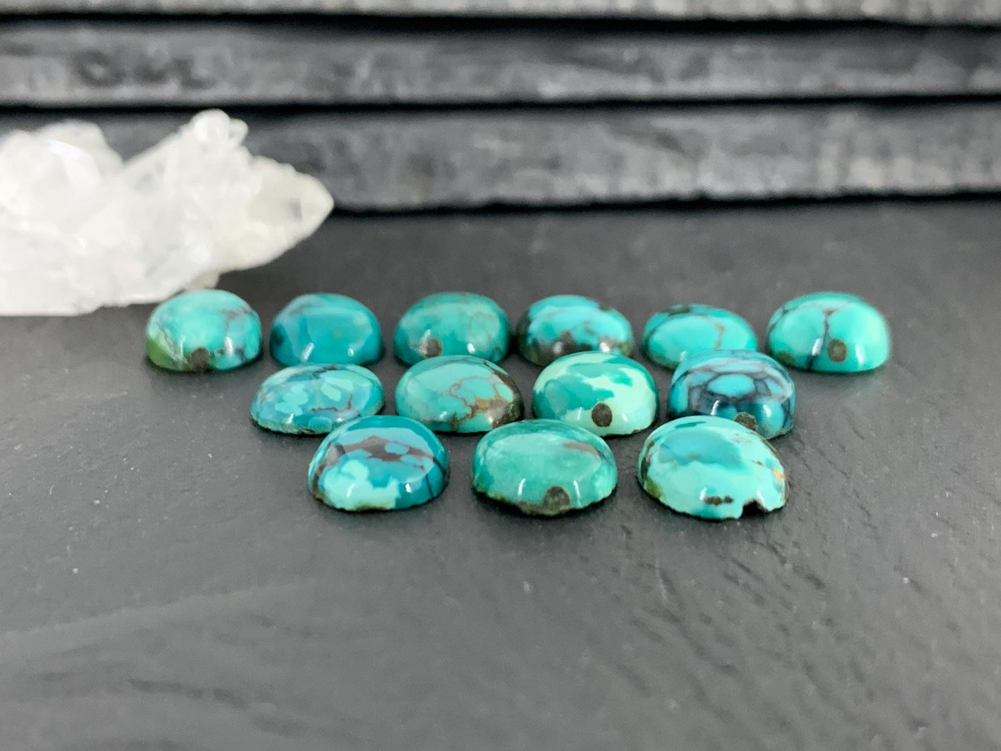 Tibetan Turquoise oval 9x11mm cabochon - Select your cabochon