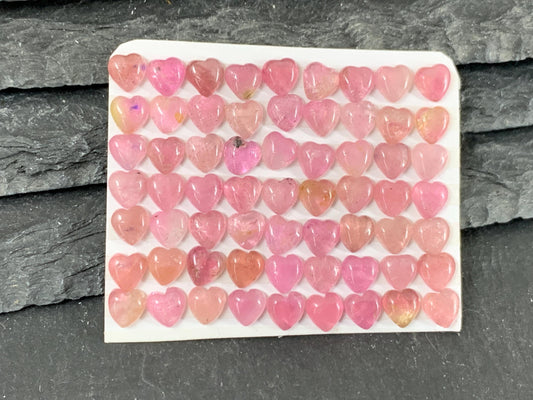 Tourmaline heart 5mm cabochon - Calibrated cabochons
