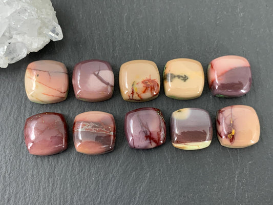 Mookaite Jasper square 12mm cabochon