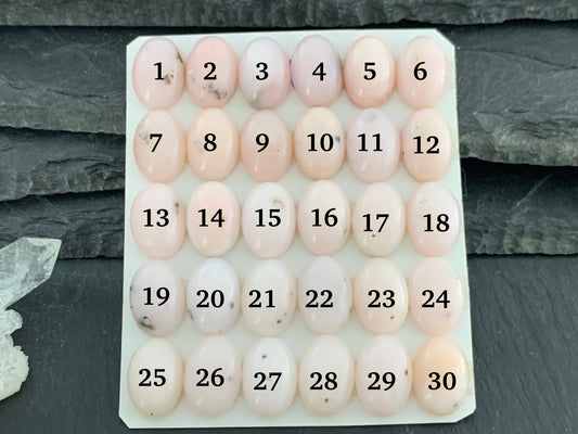 Pink Opal oval 10x14mm cabochon - Calibrated cabochons