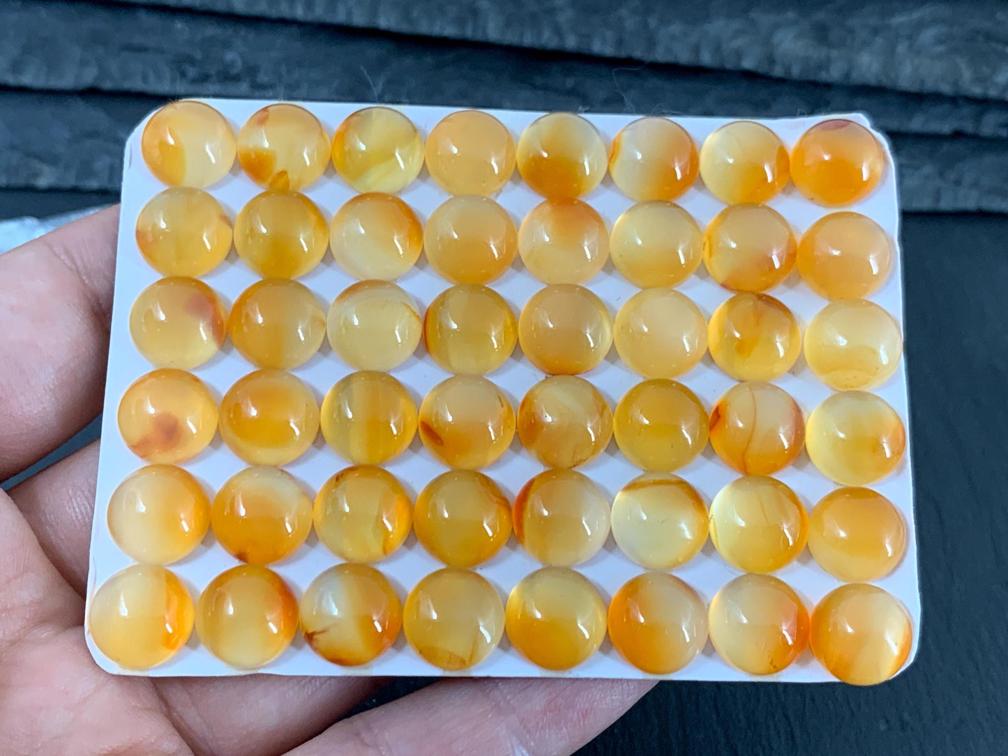 Carnelian round 10mm cabochon - Calibrated cabochons