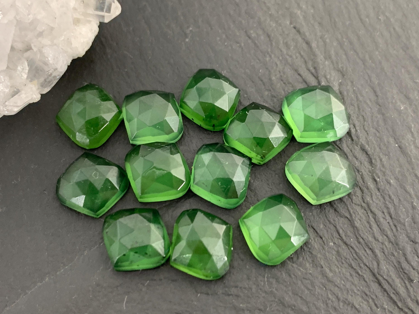 Faceted Serpentine marquise 10mm cabochon