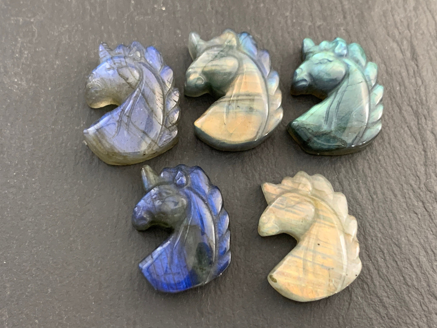 Labradorite Unicorn 18x24mm Cabochon - Labradorite carving
