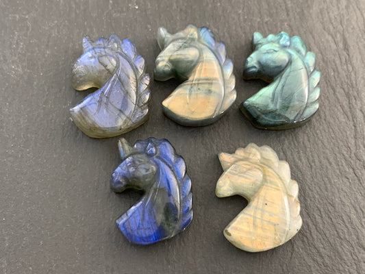 Labradorite Unicorn 18x24mm Cabochon - Labradorite carving