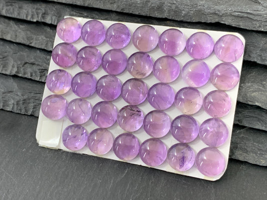 Amethyst round 10mm cabochon - Calibrated cabochons