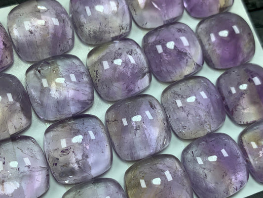 Amethyst square cushion 15mm cabochon - Calibrated cabochons