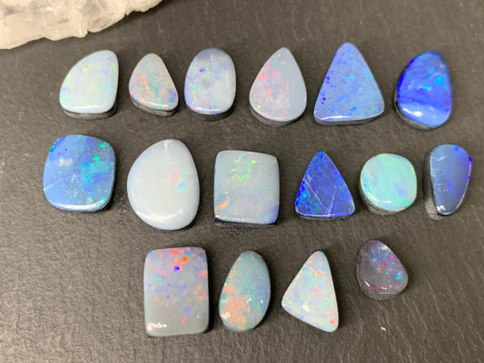 Australian Opal doublet 8-12mm long cabochon