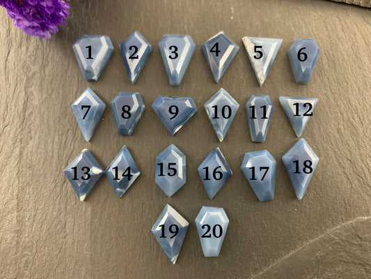Step Cut Blue Opal cabochon