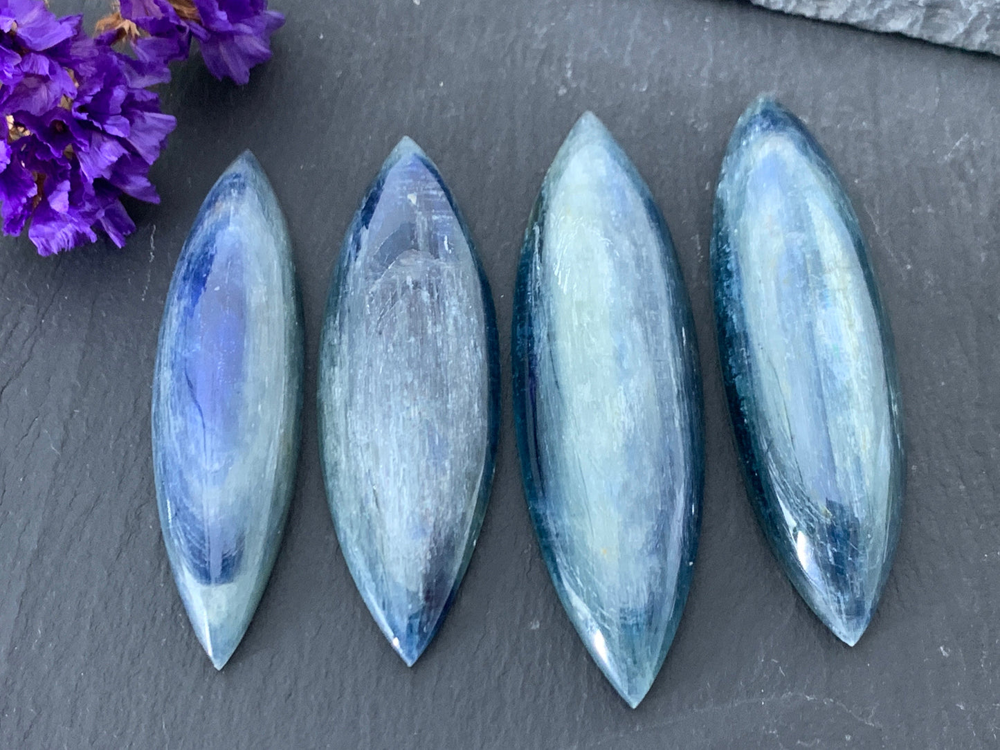 Large Marquise Kyanite Cabochon - Rare African Gemstone