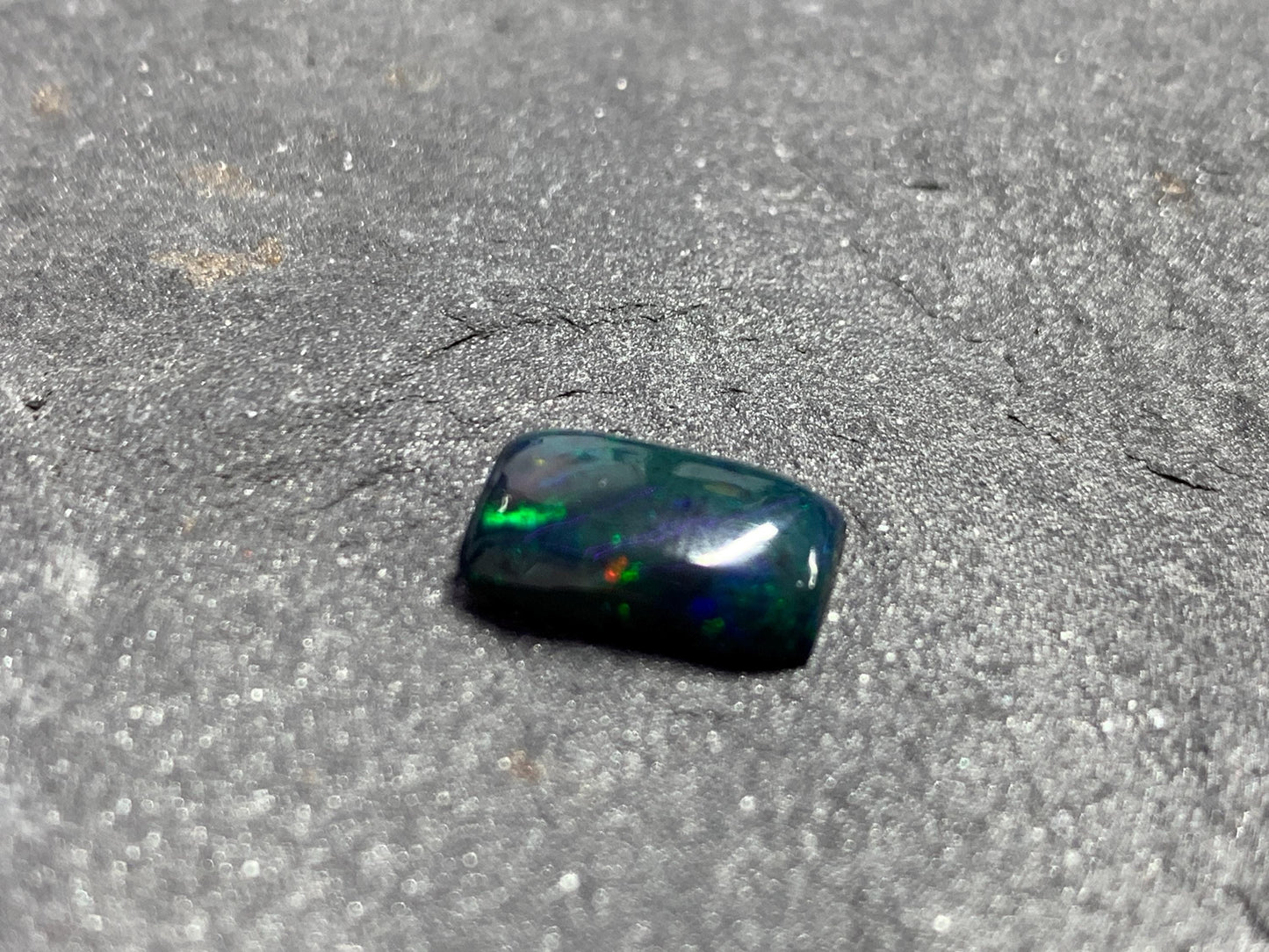 Black Ethiopian Opal rectangle 7x12x3mm cabochon
