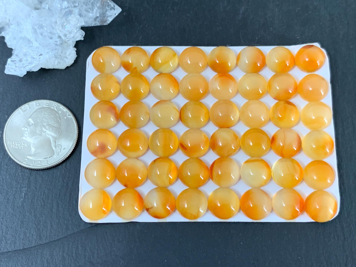 Carnelian round 10mm cabochon - Calibrated cabochons