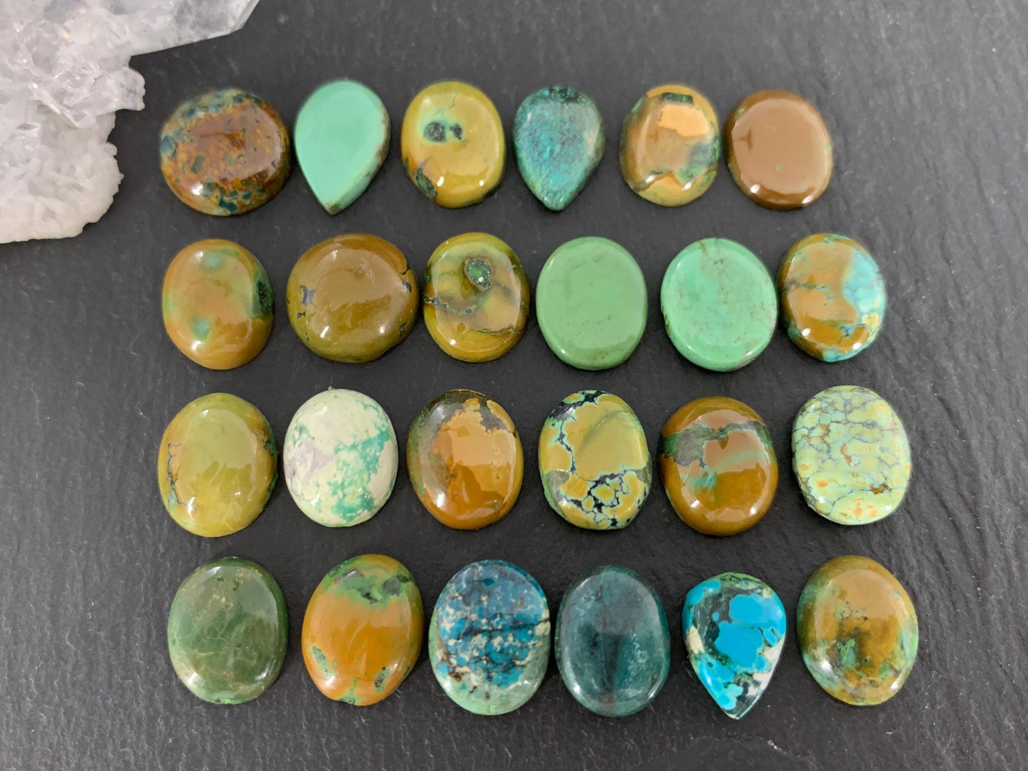 Tibetan Turquoise oval, pear 10-11mm long cabochon/ Select your cabochon