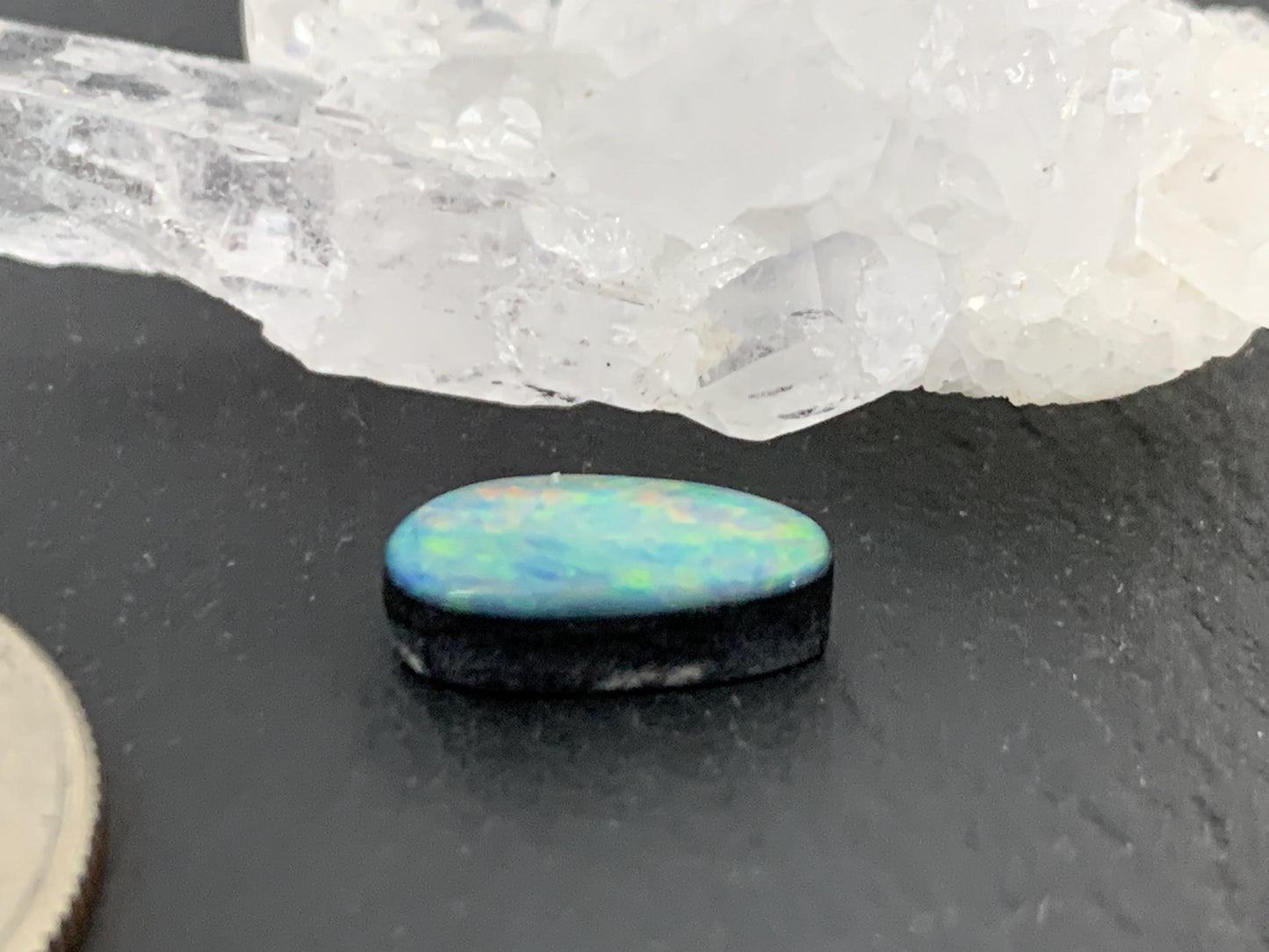 Australian Opal doublet 5x11x4mm cabochon