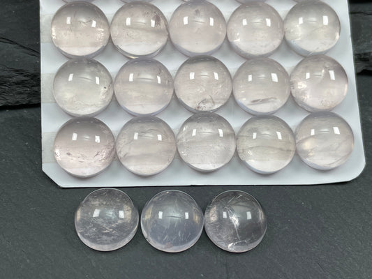 Rose Quartz round 12mm cabochon - Calibrated cabochons