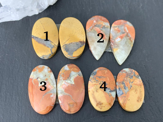 Maligano Jasper cabochon pair