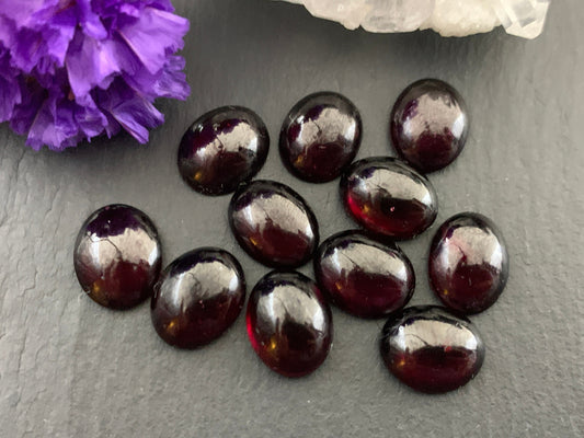 Natural Garnet oval 7x9mm, 8x10mm cabochon