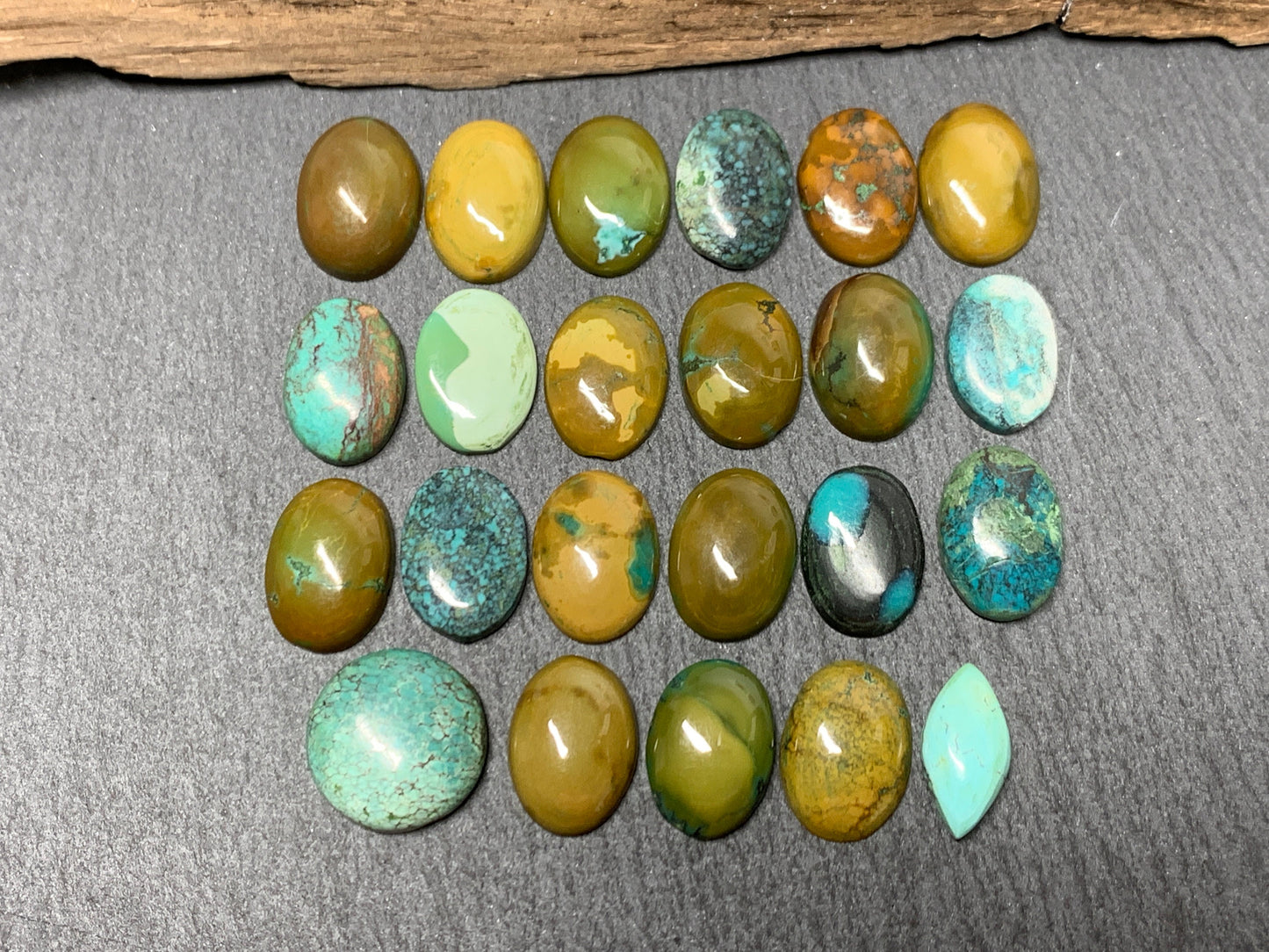 Tibetan Turquoise Cabochon - Natural 14mm Oval Stone, Hand Cut Gem