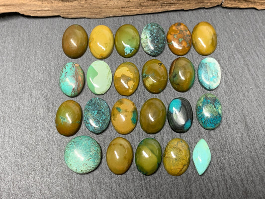 Tibetan Turquoise Cabochon - Natural 14mm Oval Stone, Hand Cut Gem