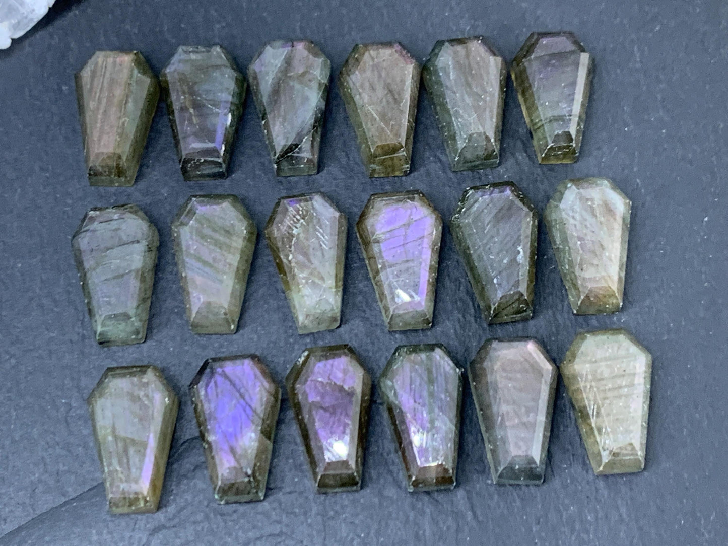 Labradorite Coffin 10x16mm Cabochon. Second quality cabochons