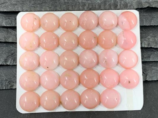 Pink Opal Cabochon - 12mm Round Calibrated Gemstone Jewelry Making Supplies