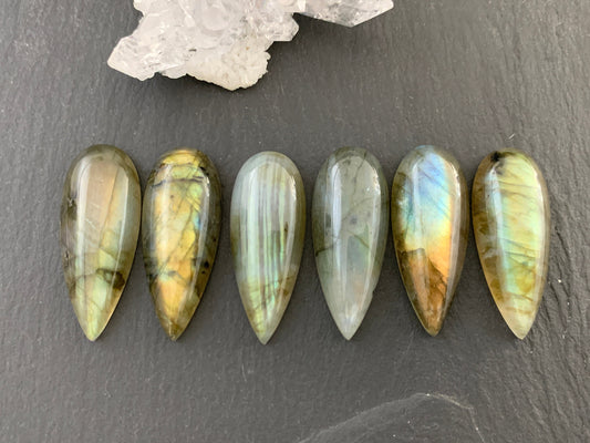 Labradorite pear 12x30mm Cabochon  - Calibrated Cabochons