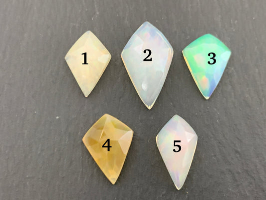 Faceted Ethiopian Opal kite 14-19mm cabochon