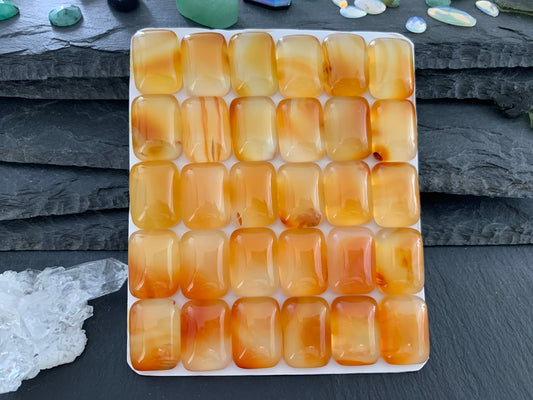 Carnelian rectangle 13x18mm cabochon - Calibrated cabochons