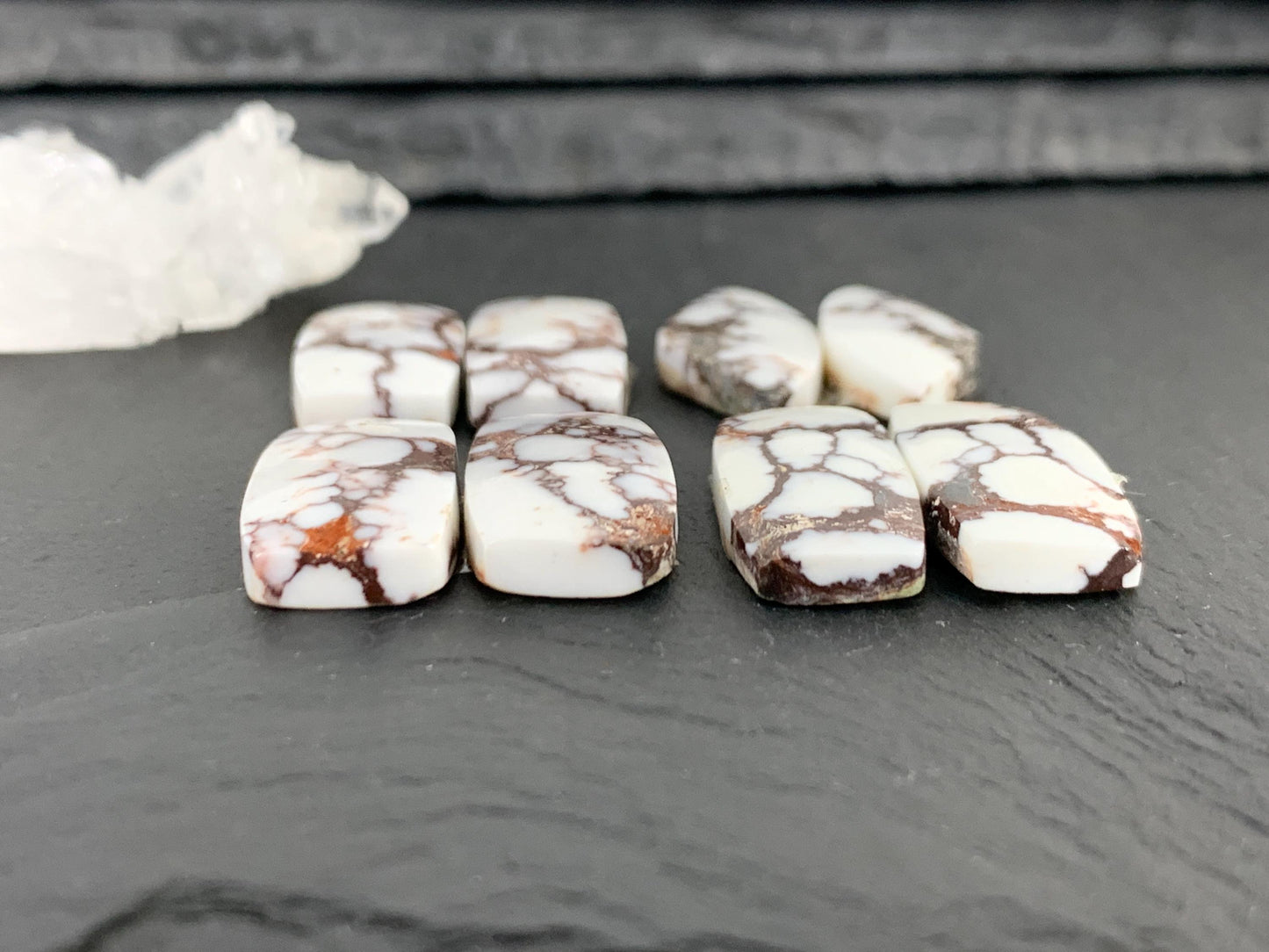 Wild Horse Jasper 22-26mm long cabochon pair