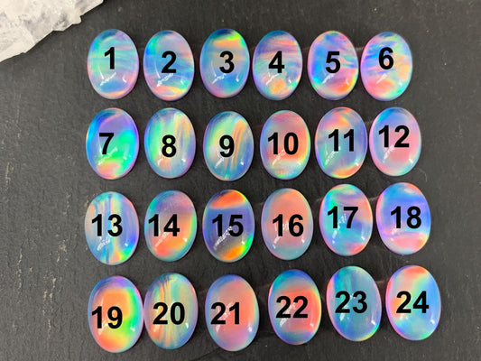 Aurora Opal Oval 10x14mm Doublet Cabochon – Colorful Natural Gemstone