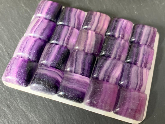 Purple Fluorite square cushion 14mm Cabochon - Calibrated cabochons
