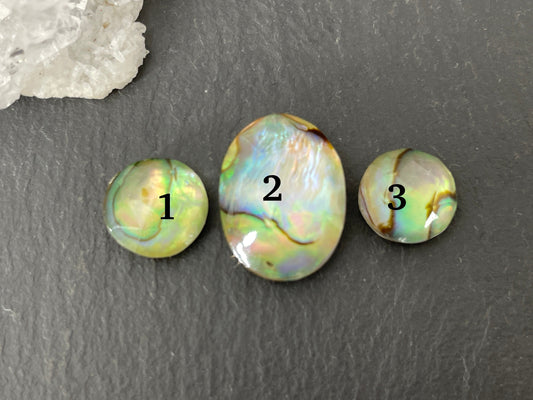Faceted Abalone doublet cabochon