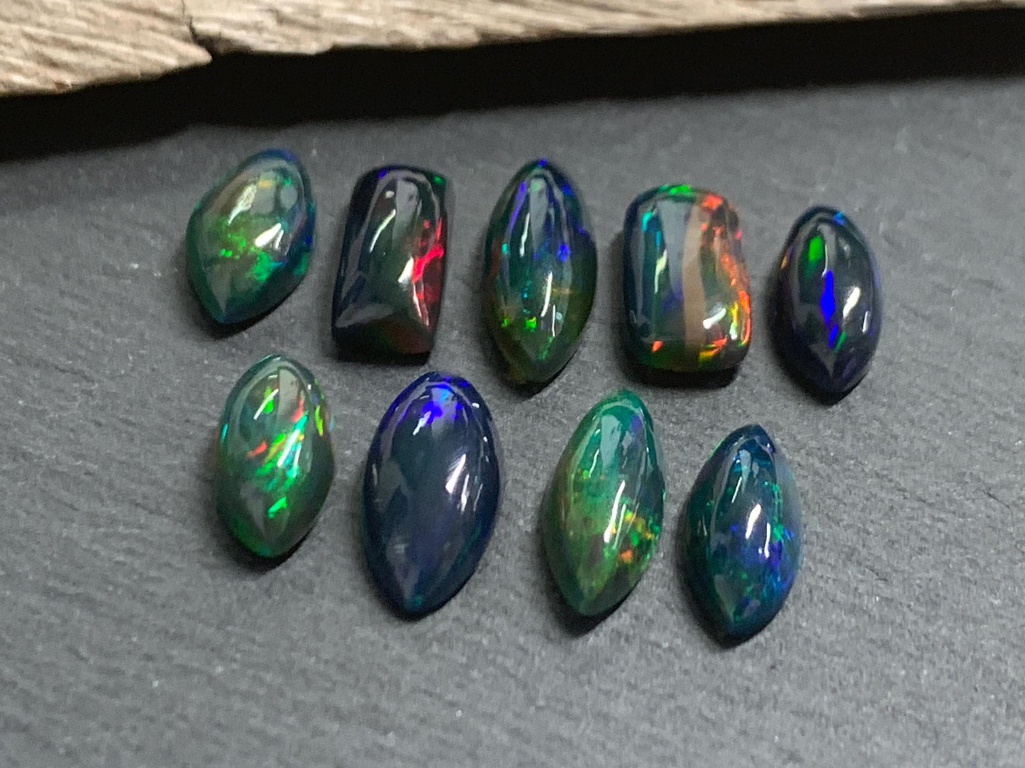 Natural Ethiopian Black Opal 13-16mm long Cabochon/ Select your cabochon