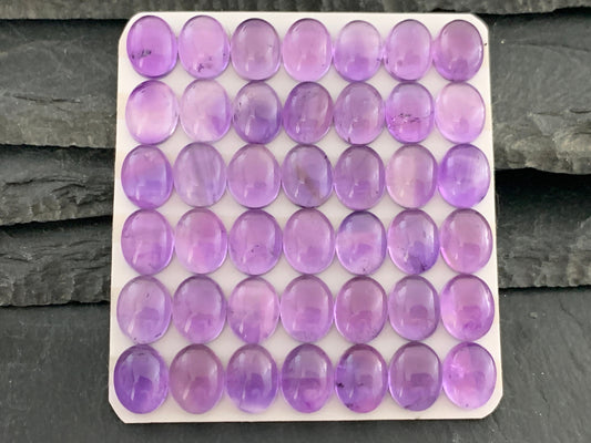 Amethyst oval 8x10mm cabochon - Calibrated cabochons