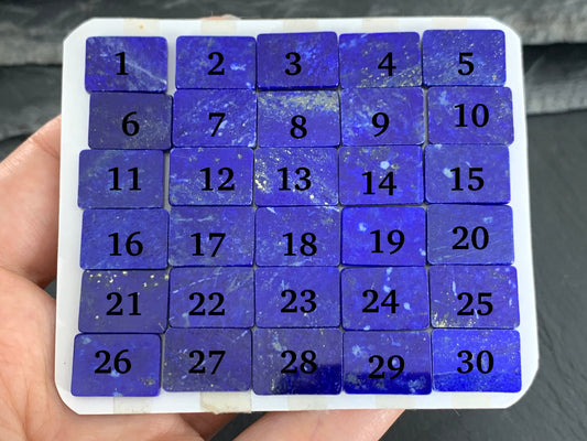 Flat Lapis Lazuli rectangle 10x14mm cabochon - Calibrated cabochons