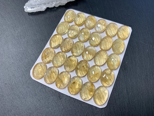 Faceted Citrine oval 10x14mm cabochon