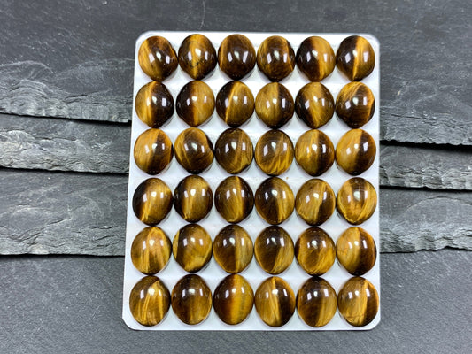 Tiger Eye oval 10x12mm cabochon - Calibrated Cabochons
