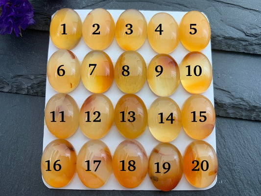 Carnelian oval 12x16mm cabochon - Calibrated cabochons