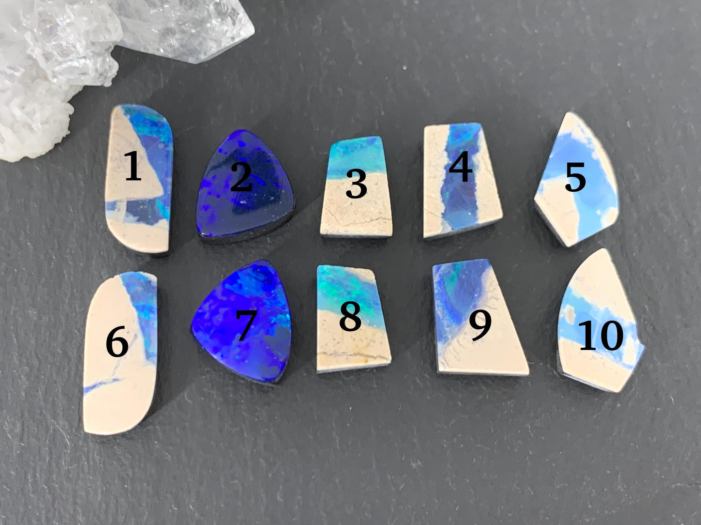 Australian Opal Doublet 10-15mm long cabochon- Single piece or matching pair