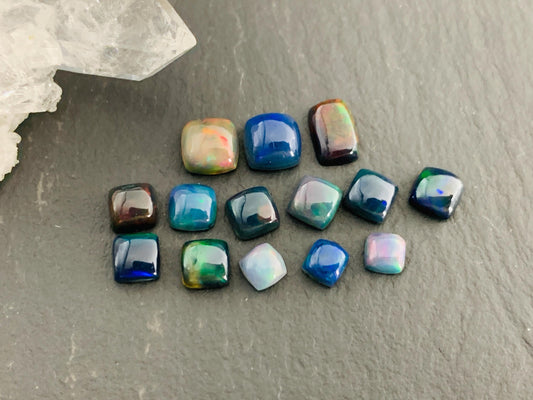 Natural Ethiopian Black Opal 4-7mm long cabochon/ Select your cabochon