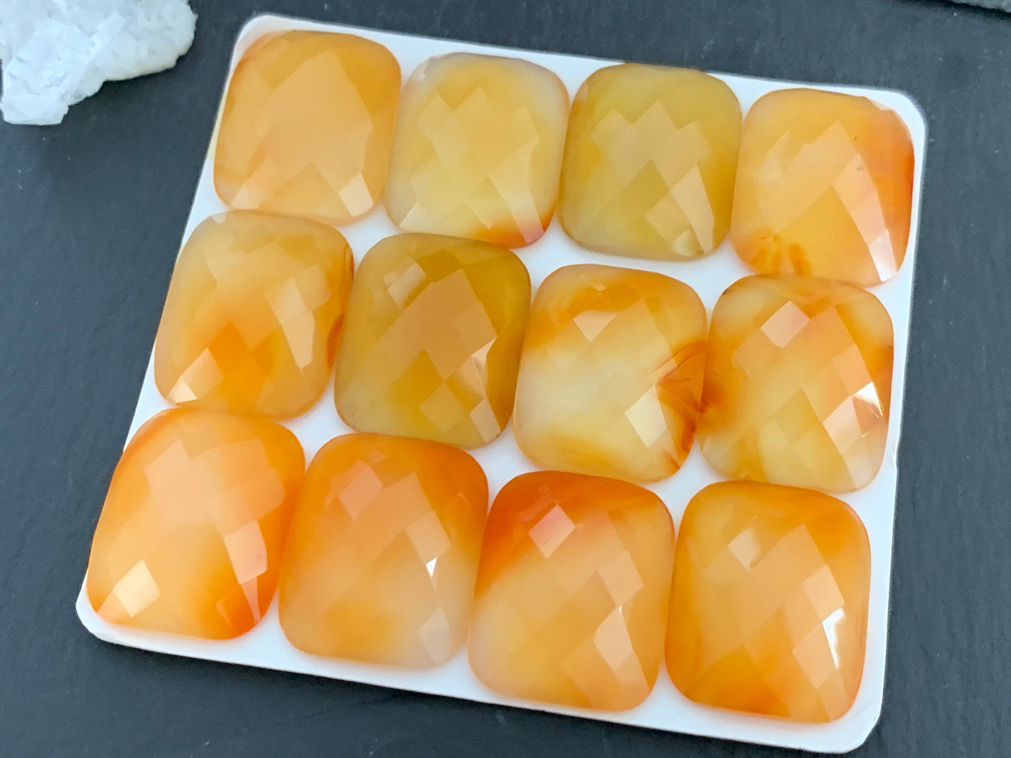 Faceted Carnelian 18x22mm Cabochon | Calibrated Carnelian