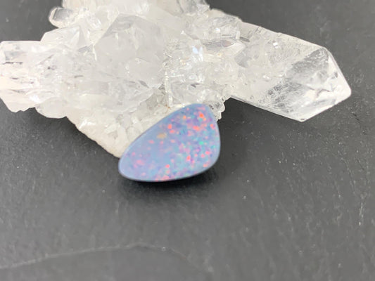 Discounted Australian Opal doublet cabochon 9x12x4mm