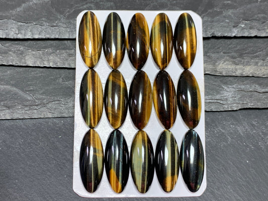 Tiger eye oval cabochon 10x25mm- Calibrated cabochons