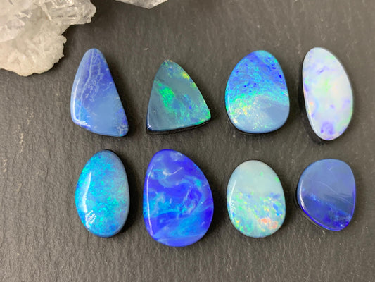 Australian Opal doublet 10-14mm long cabochon