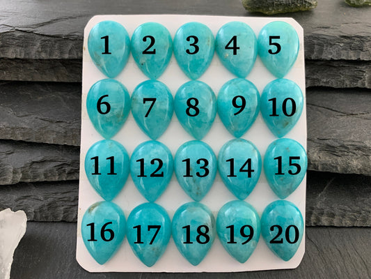 Amazonite Pear 13x18mm Cabochon - Calibrated cabochons