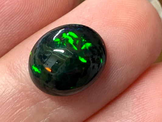 Natural Ethiopian Black Opal 10x12x4.5mm cabochon