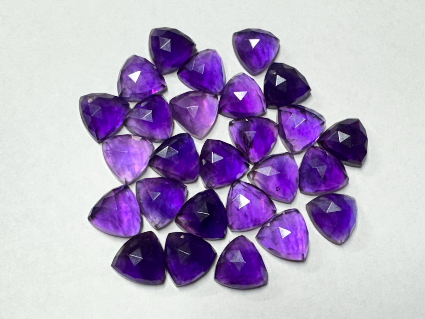 Faceted Amethyst Trillion 10mm Cabochon