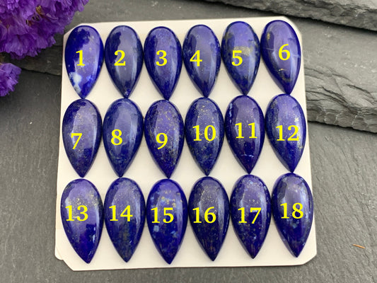 Lapis Lazuli pear 10x20mm cabochon - Calibrated cabochons